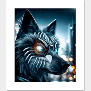 Cyberpunk Wolf (3) - Anthropomorphic Sci fi Wolves Posters and Art